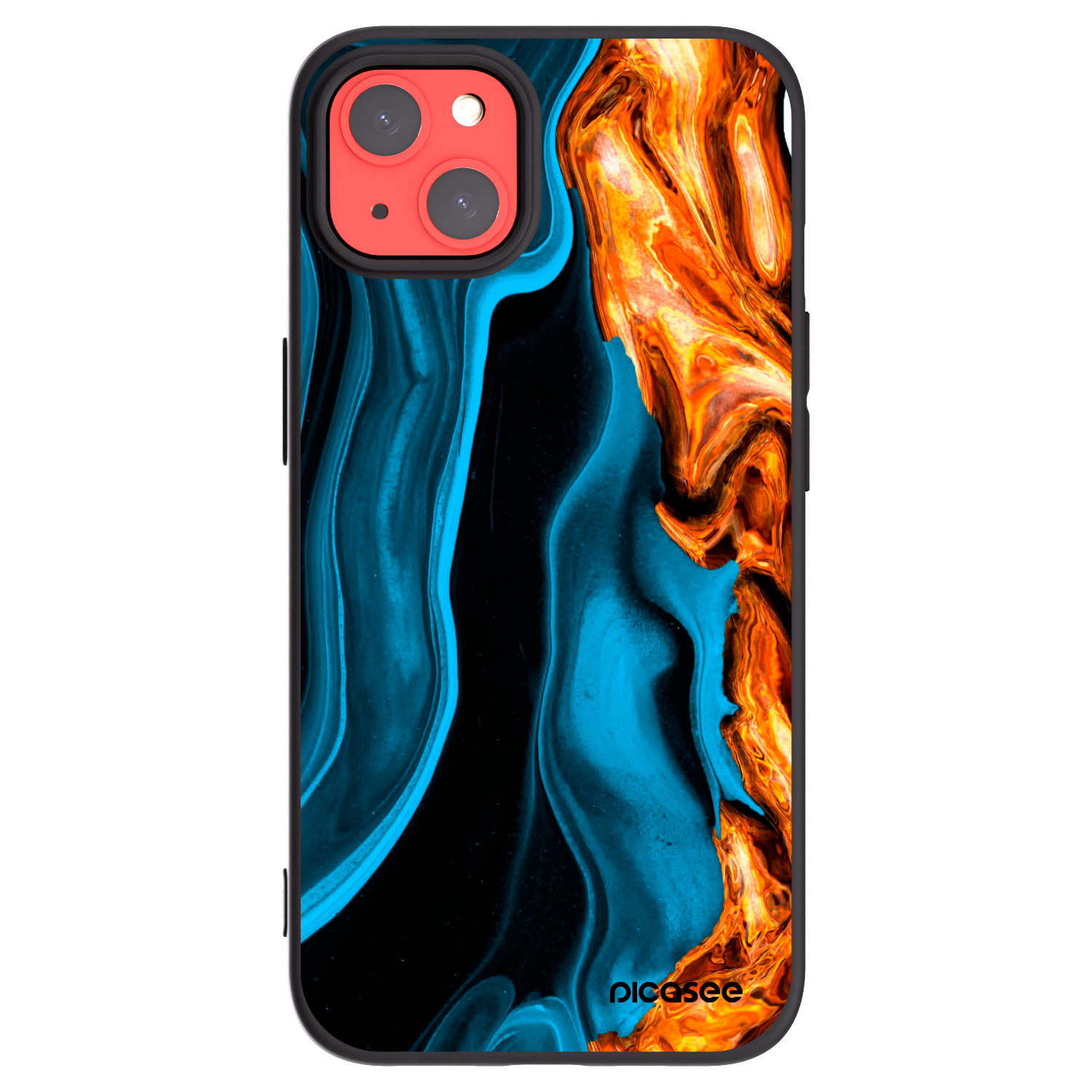 Picasee silikonski črni ovitek za Apple iPhone 13 - Gold blue