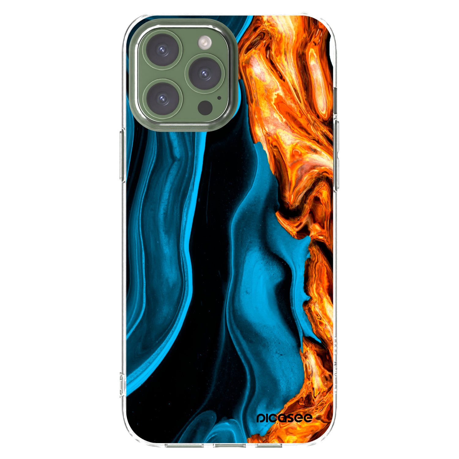 Picasee silikonski prozorni ovitek za Apple iPhone 13 Pro Max - Gold blue