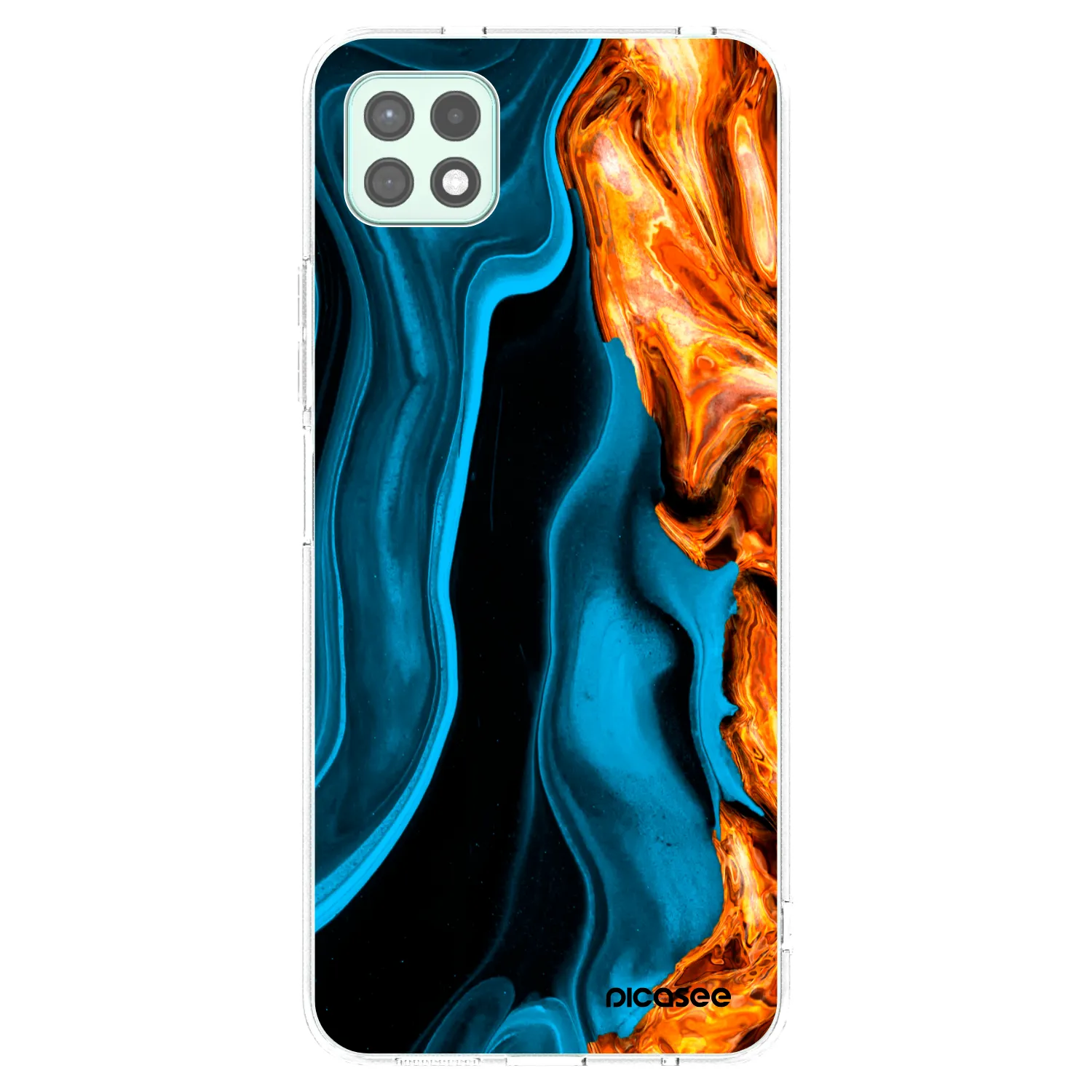 Picasee silikonski prozorni ovitek za Samsung Galaxy A22 A226B 5G - Gold blue