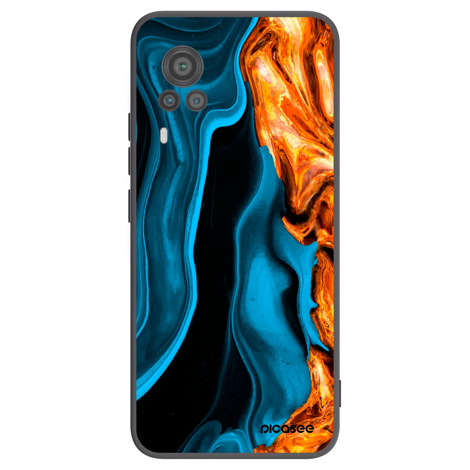 Picasee silikonski črni ovitek za Vivo X60 Pro 5G - Gold blue