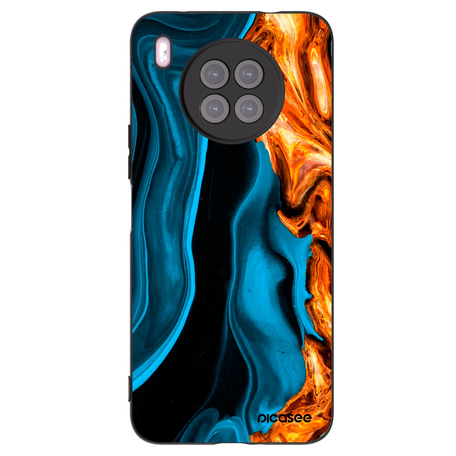 Picasee silikonski črni ovitek za Huawei Nova 8i - Gold blue