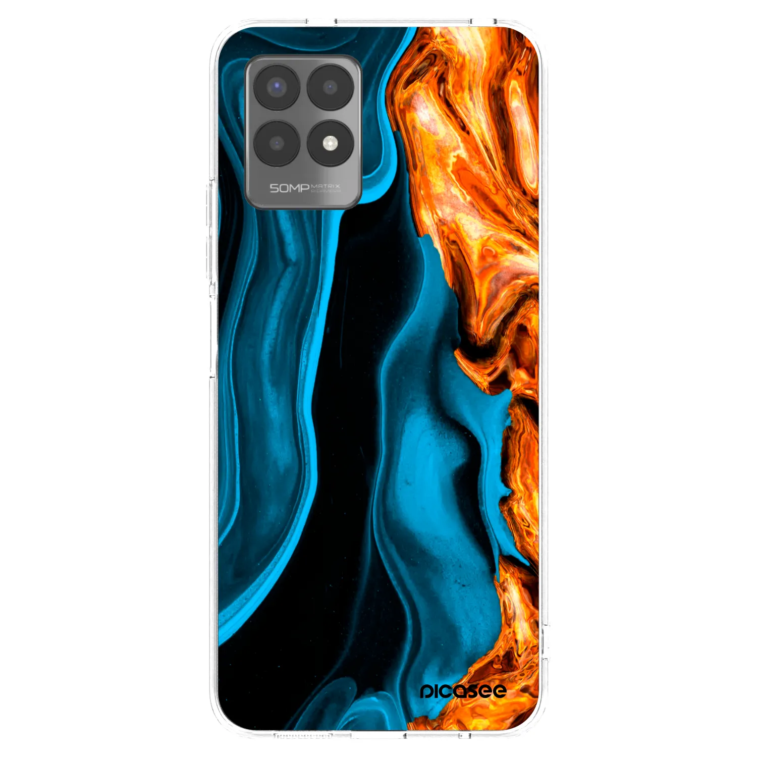 Picasee silikonski prozorni ovitek za Realme 8i - Gold blue