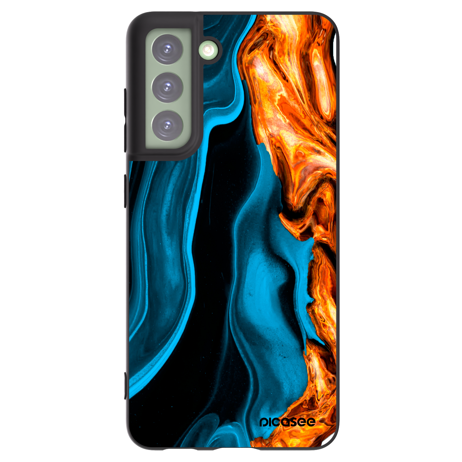 Picasee silikonski črni ovitek za Samsung Galaxy S21 FE 5G - Gold blue