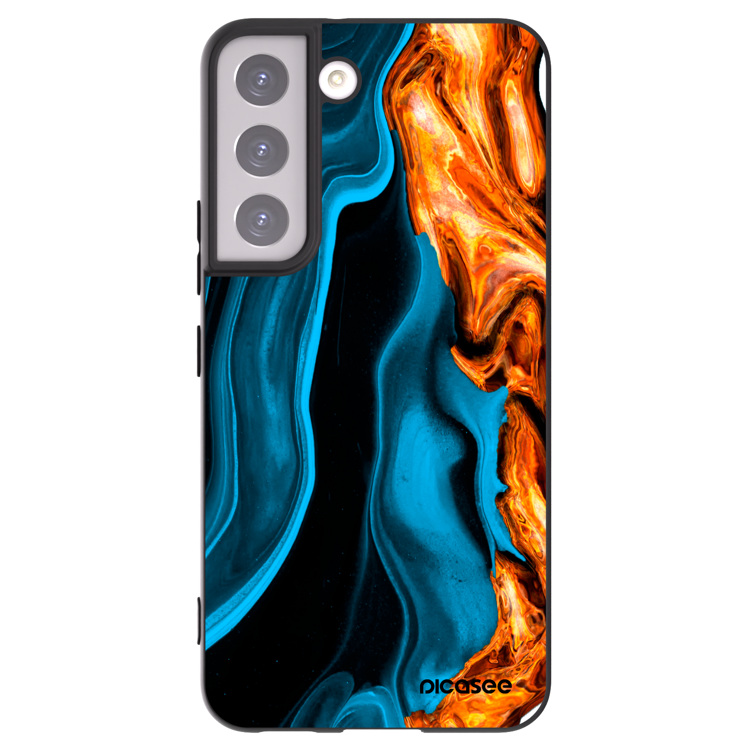 Picasee silikonski črni ovitek za Samsung Galaxy S22 5G - Gold blue