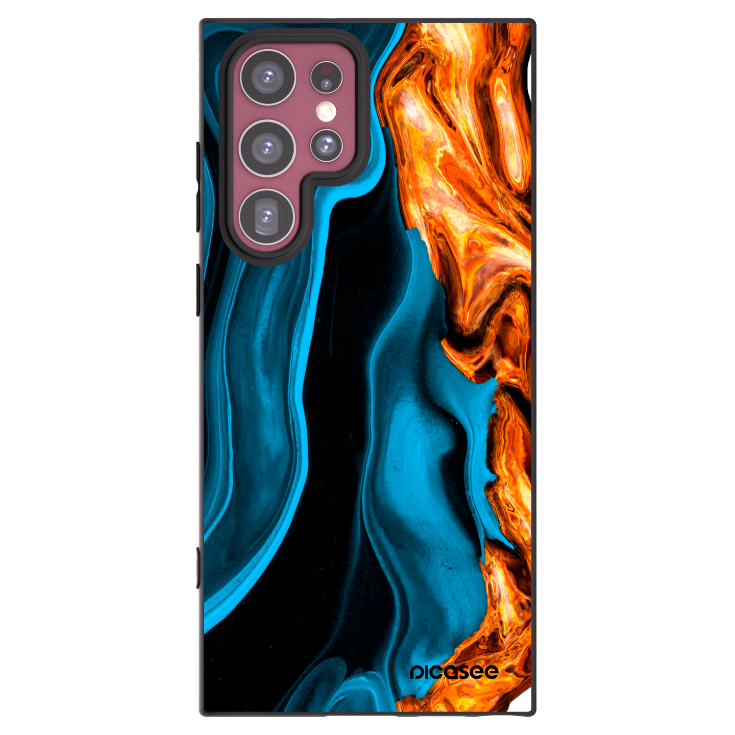 Picasee silikonski črni ovitek za Samsung Galaxy S22 Ultra 5G - Gold blue