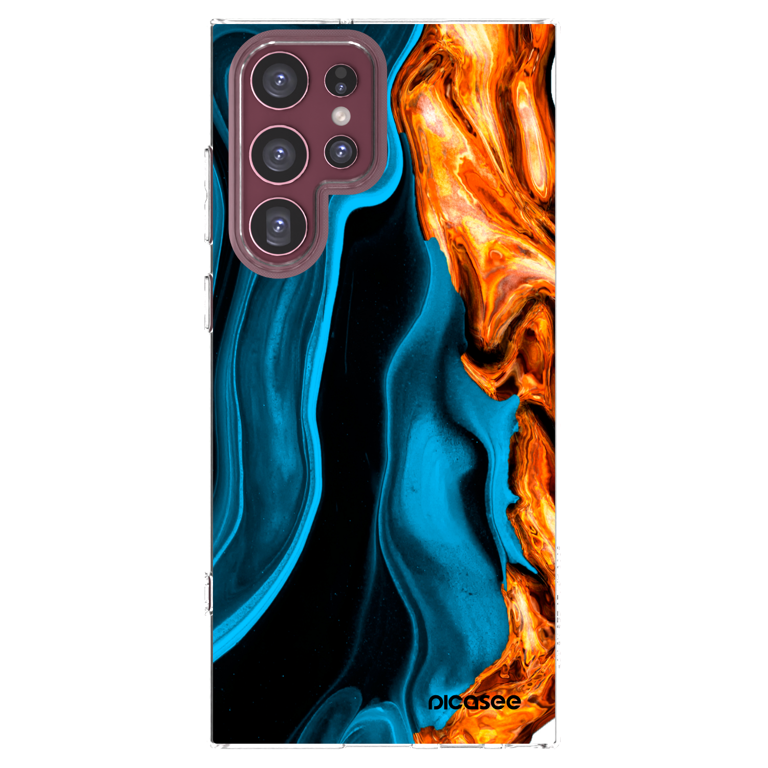 Picasee silikonski prozorni ovitek za Samsung Galaxy S22 Ultra 5G - Gold blue