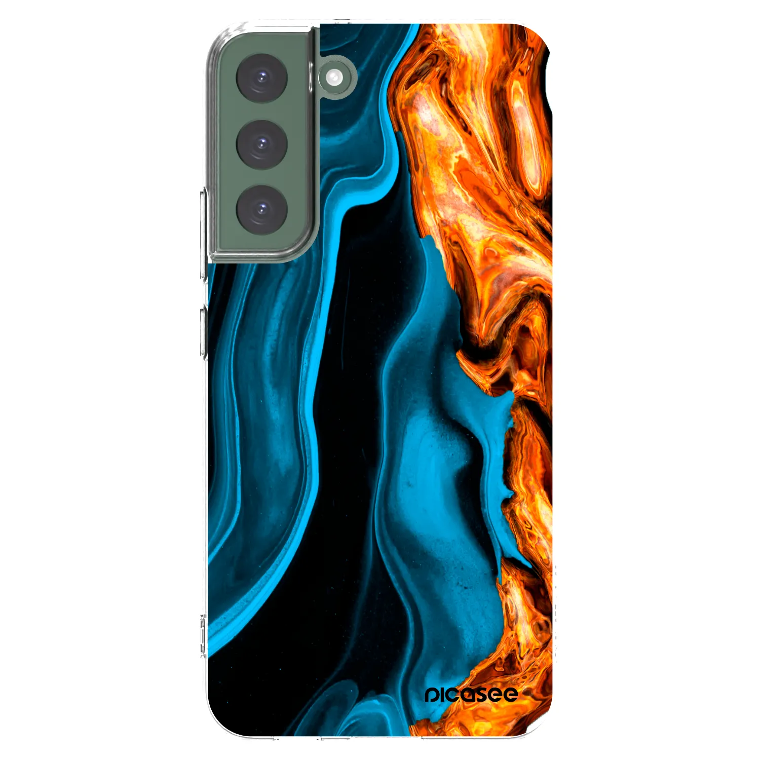 Picasee silikonski prozorni ovitek za Samsung Galaxy S22+ 5G - Gold blue