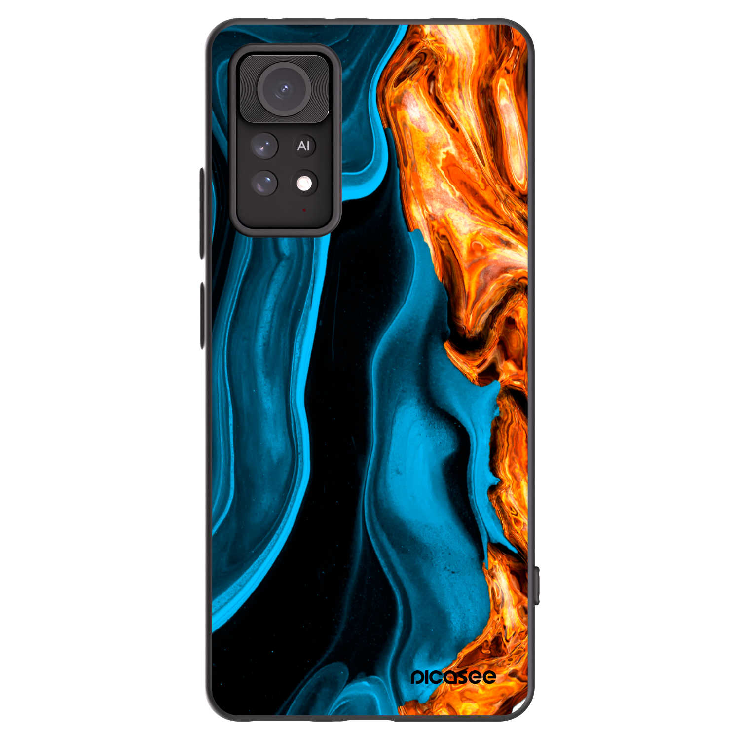 Picasee silikonski črni ovitek za Xiaomi Redmi Note 11 Pro 5G - Gold blue