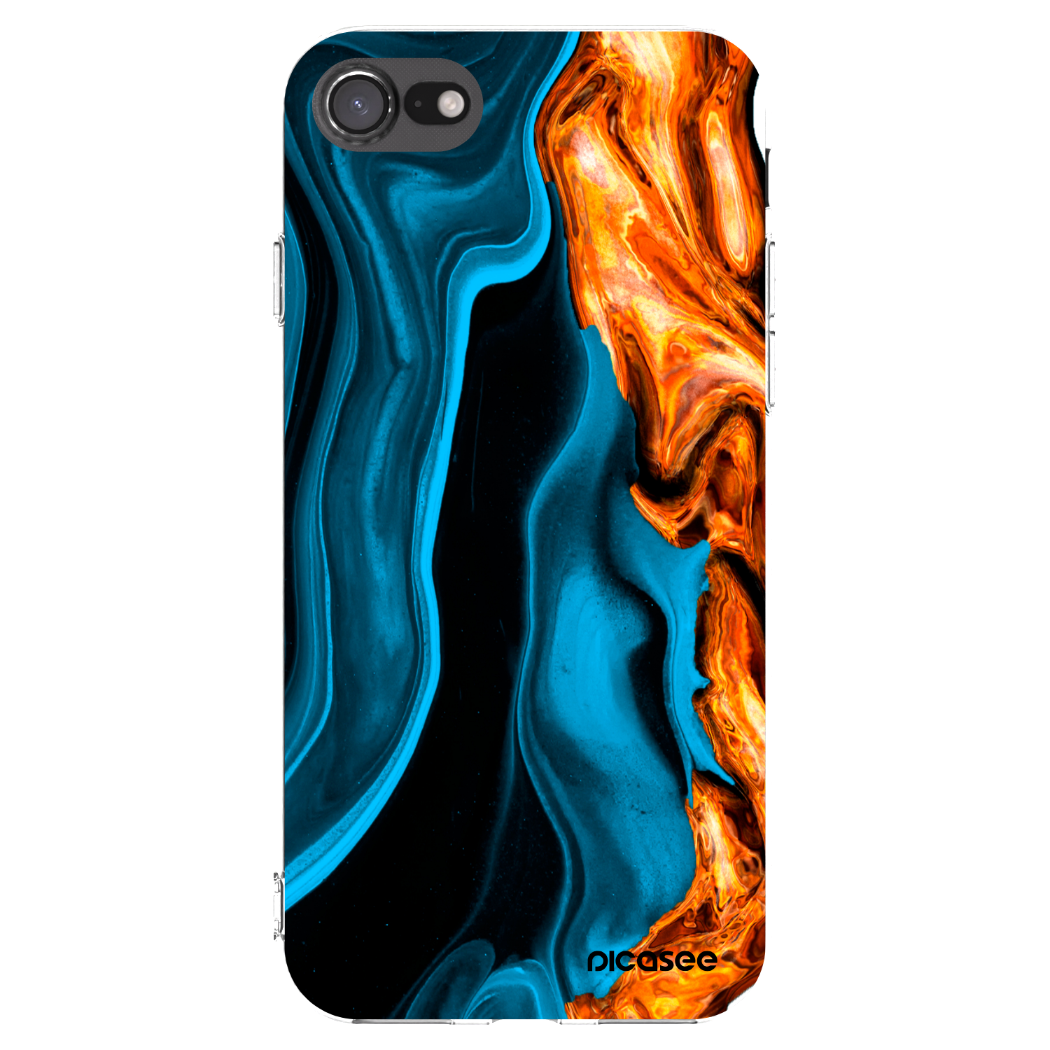 Picasee silikonski prozorni ovitek za Apple iPhone SE 2022 - Gold blue