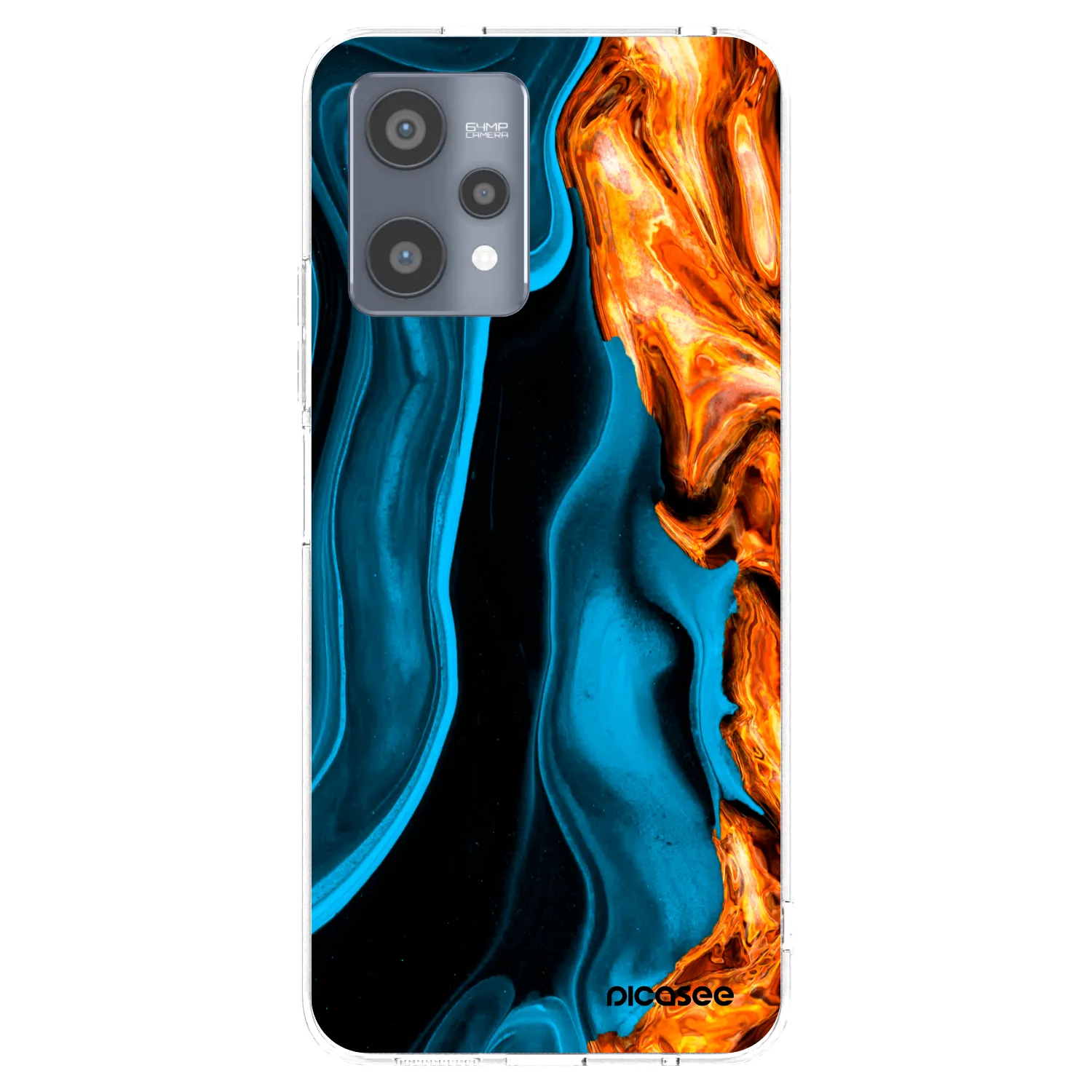 Picasee silikonski prozorni ovitek za Realme 9 Pro 5G - Gold blue