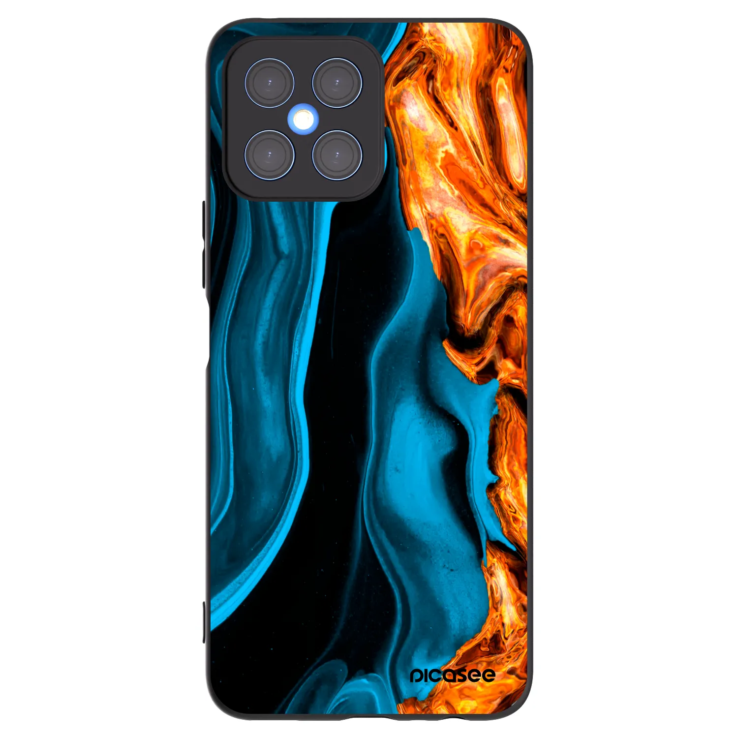 Picasee silikonski črni ovitek za Honor X8 4G - Gold blue