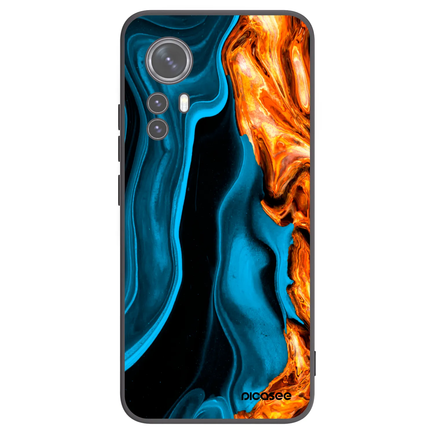 Picasee silikonski črni ovitek za Xiaomi 12X - Gold blue
