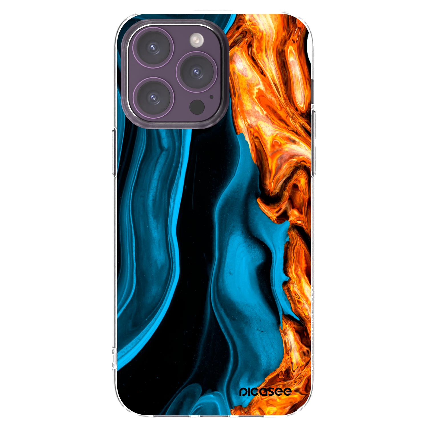 Picasee silikonski prozorni ovitek za Apple iPhone 14 Pro Max - Gold blue
