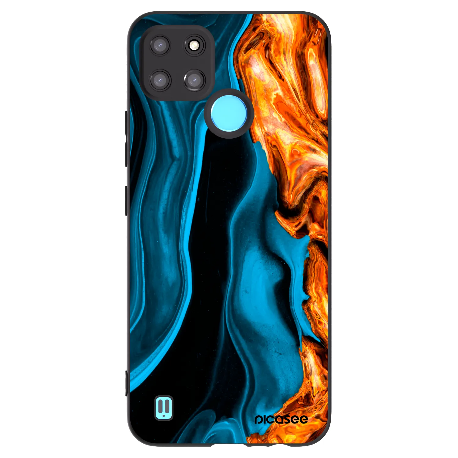 Picasee silikonski črni ovitek za Realme C21Y - Gold blue