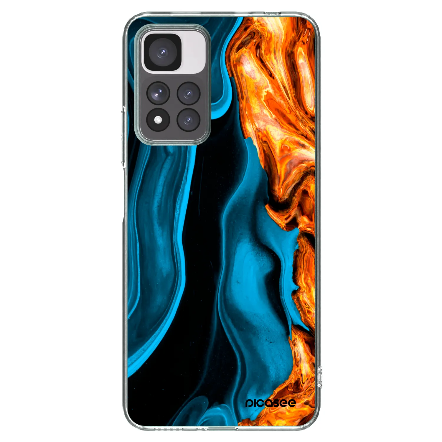 Picasee silikonski prozorni ovitek za Xiaomi Redmi Note 11 Pro+ 5G - Gold blue