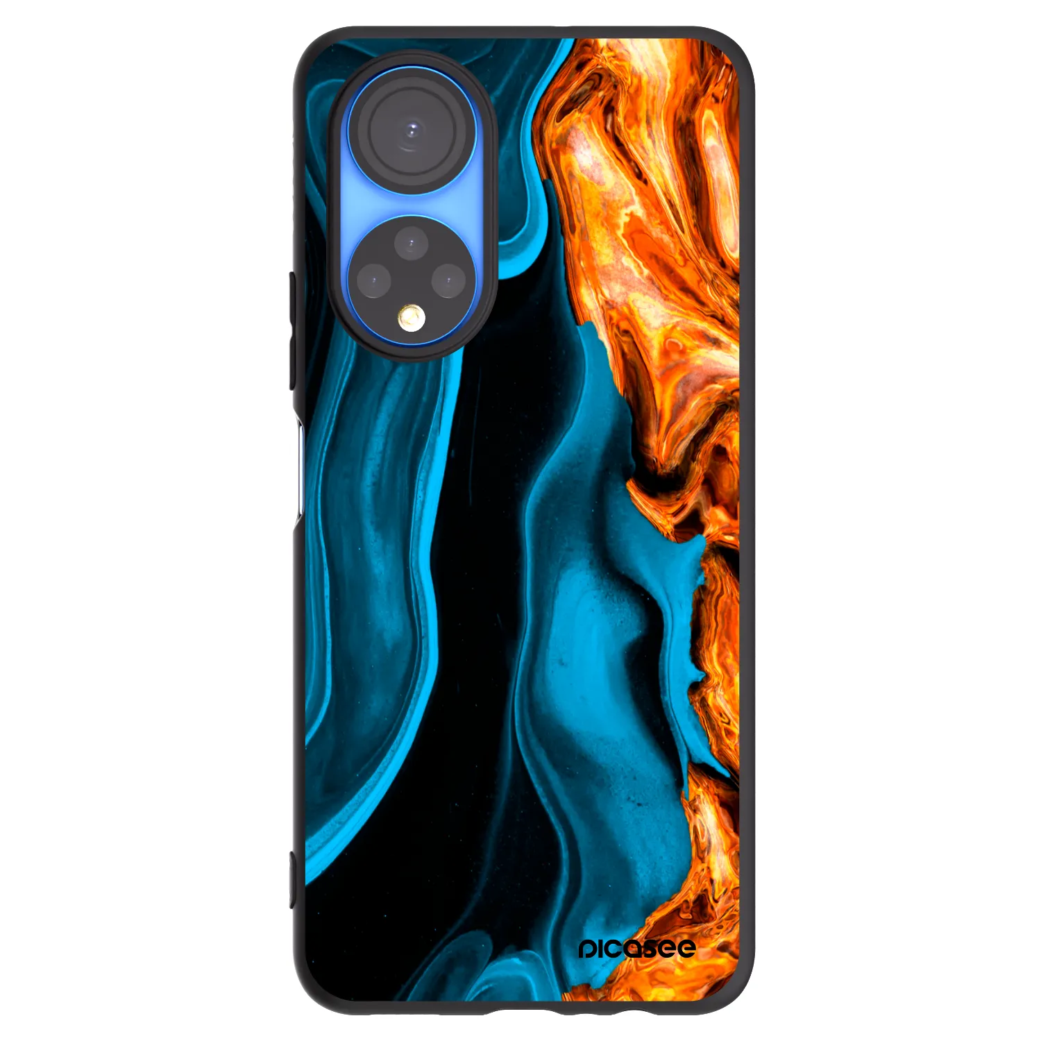 Picasee silikonski črni ovitek za Honor X7 - Gold blue