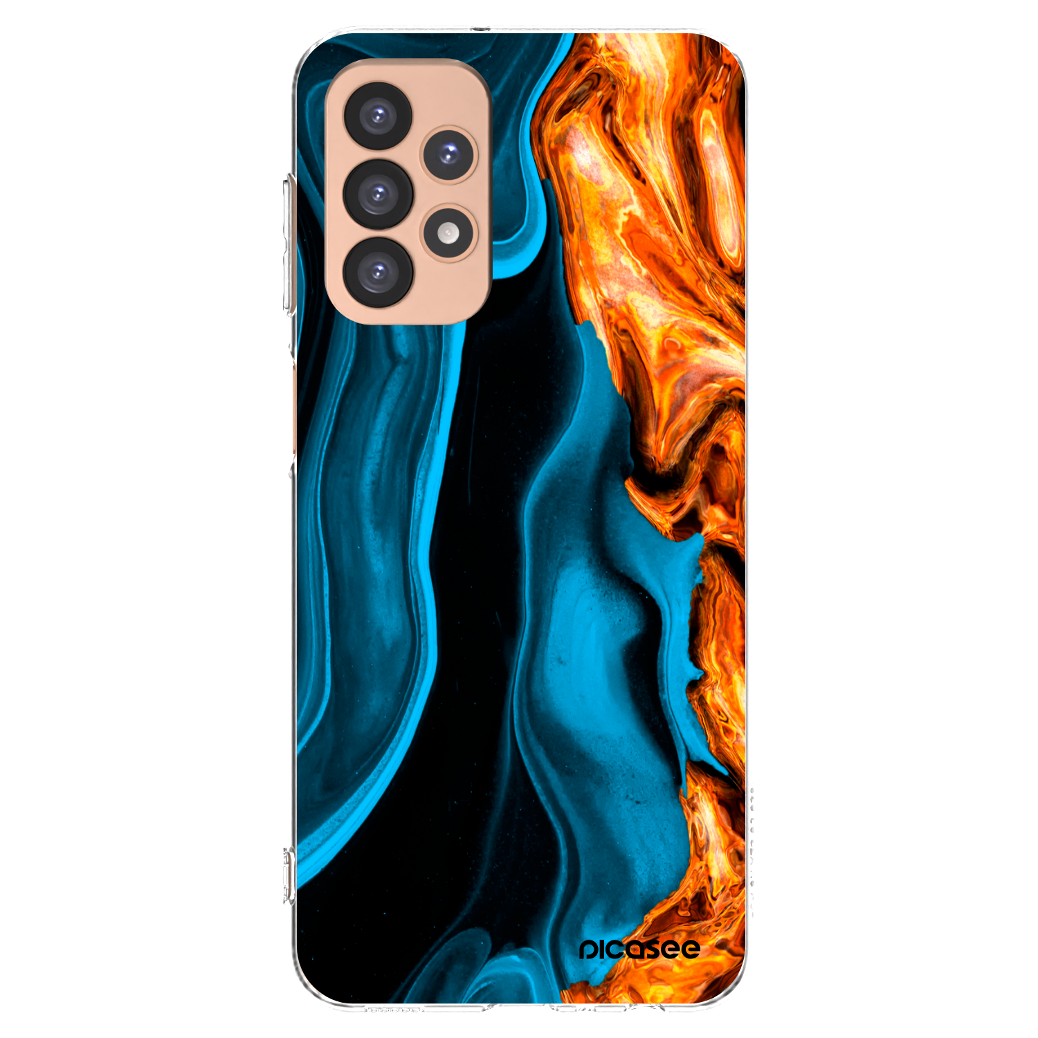 Picasee silikonski prozorni ovitek za Samsung Galaxy A23 A236B 5G - Gold blue