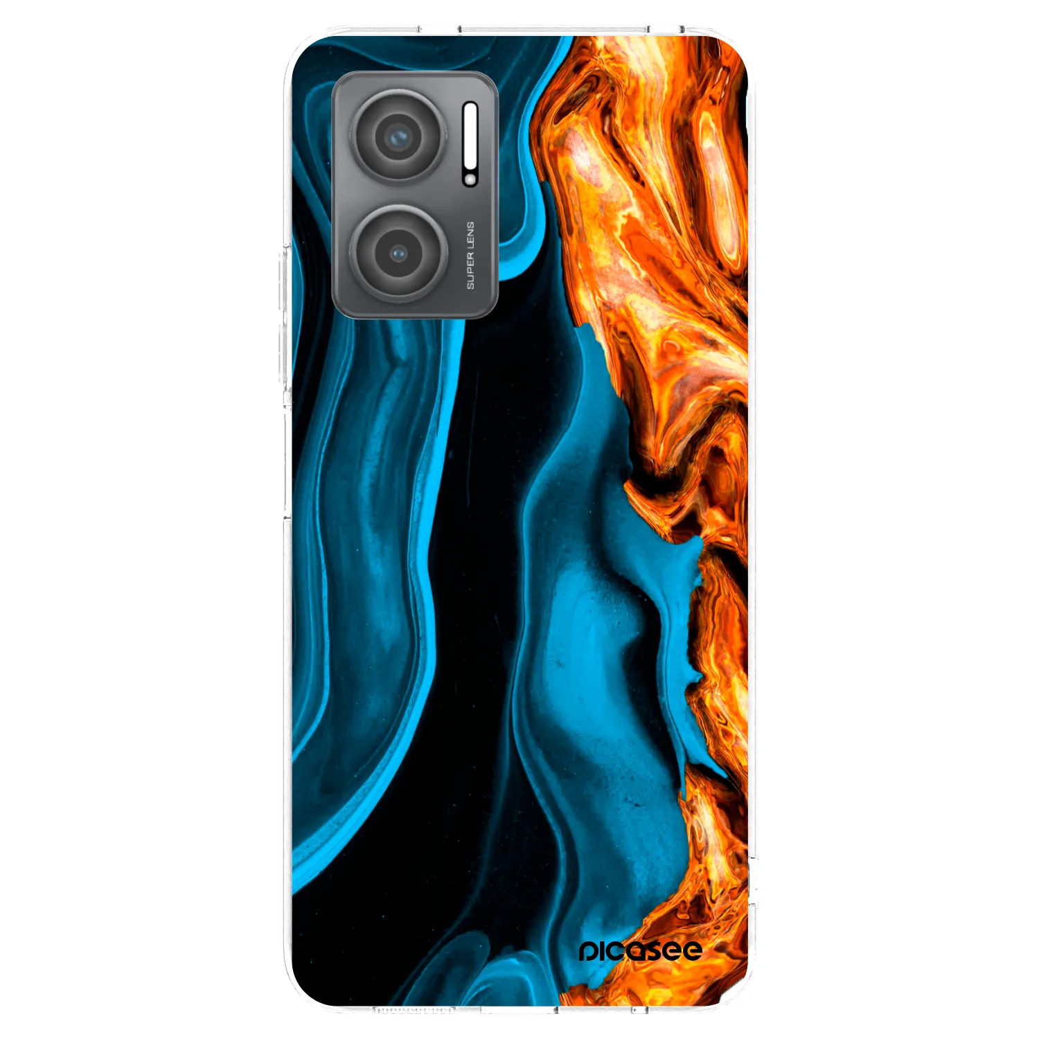 Picasee silikonski prozorni ovitek za Xiaomi Redmi 10 5G - Gold blue