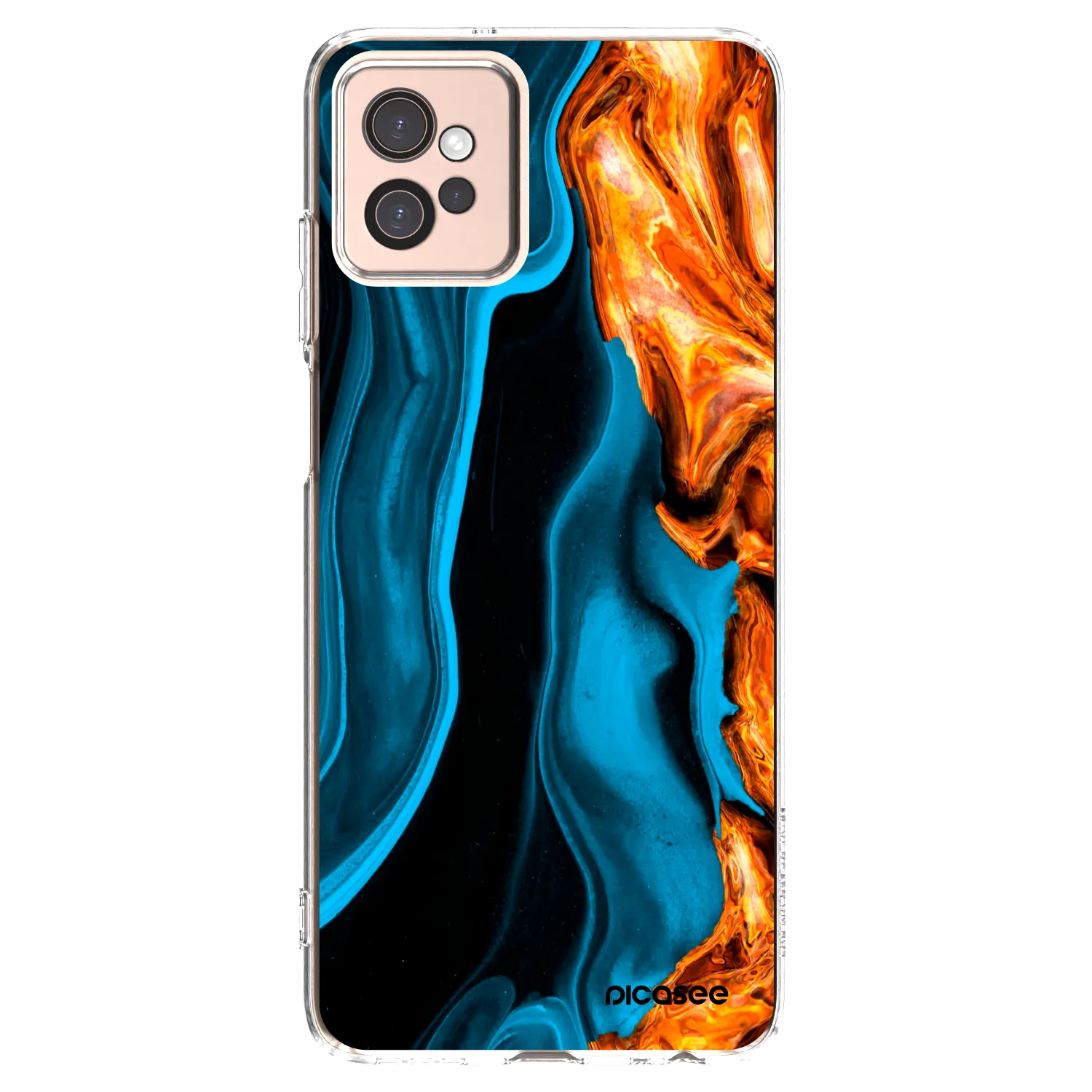Picasee silikonski prozorni ovitek za Motorola Moto G32 - Gold blue