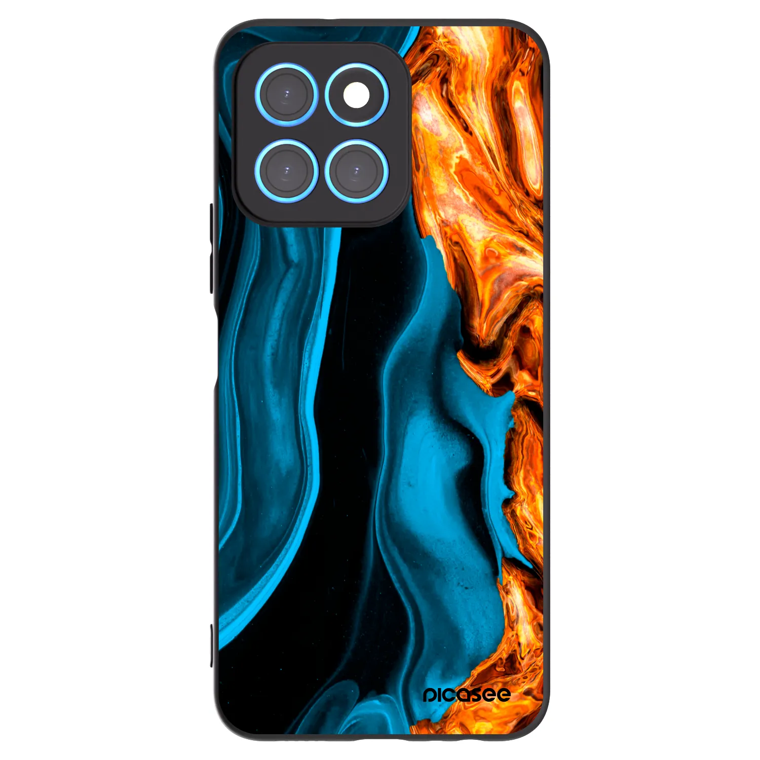 Picasee silikonski črni ovitek za Honor X6 - Gold blue