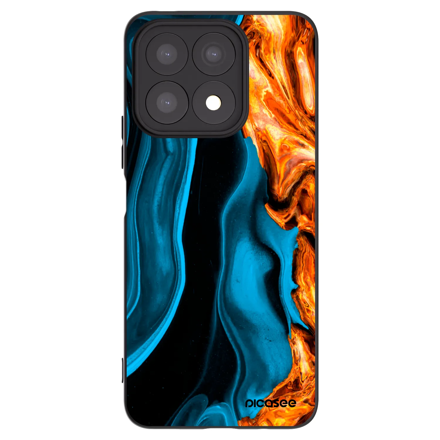Picasee silikonski črni ovitek za Honor X8a - Gold blue