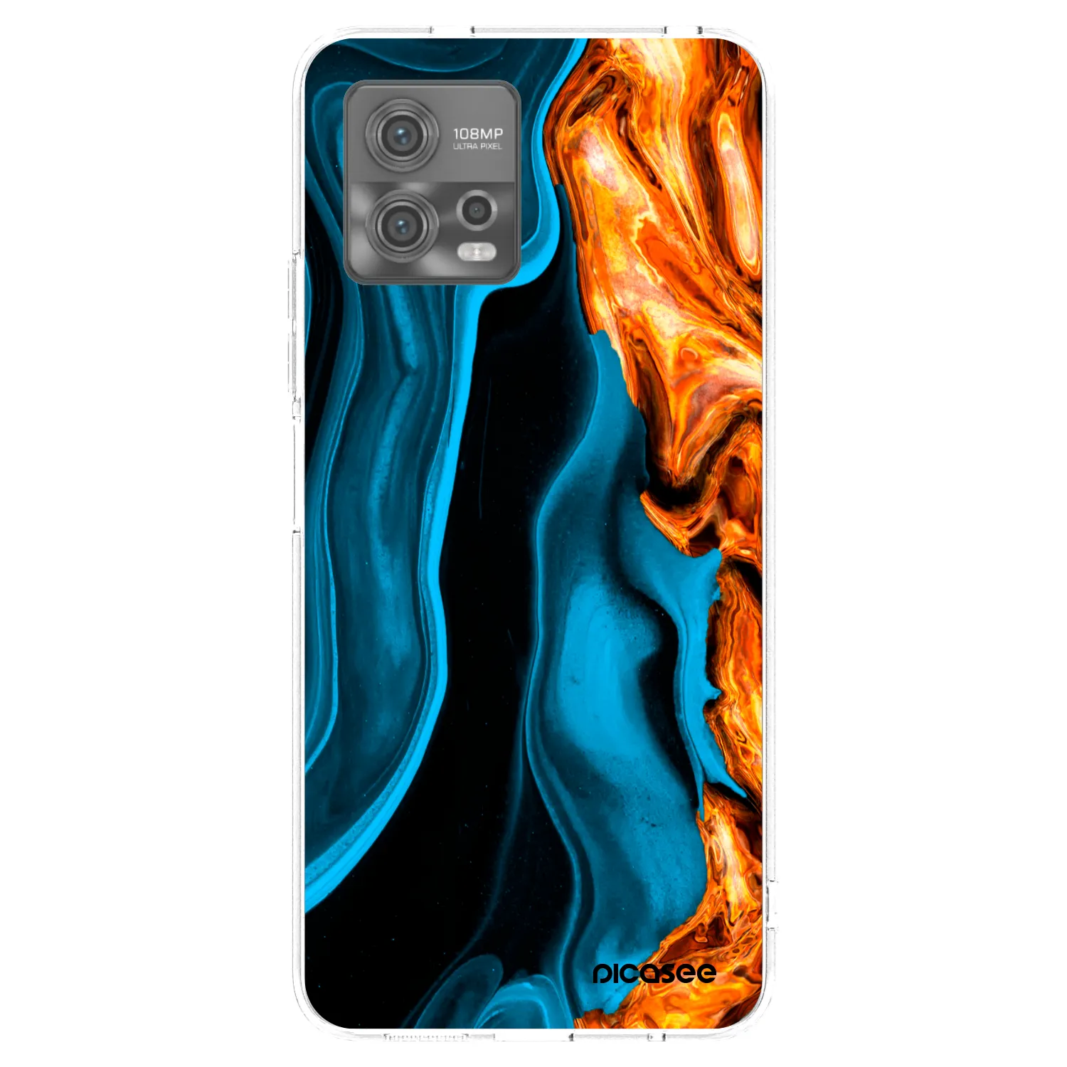 Picasee silikonski prozorni ovitek za Motorola Moto G72 - Gold blue