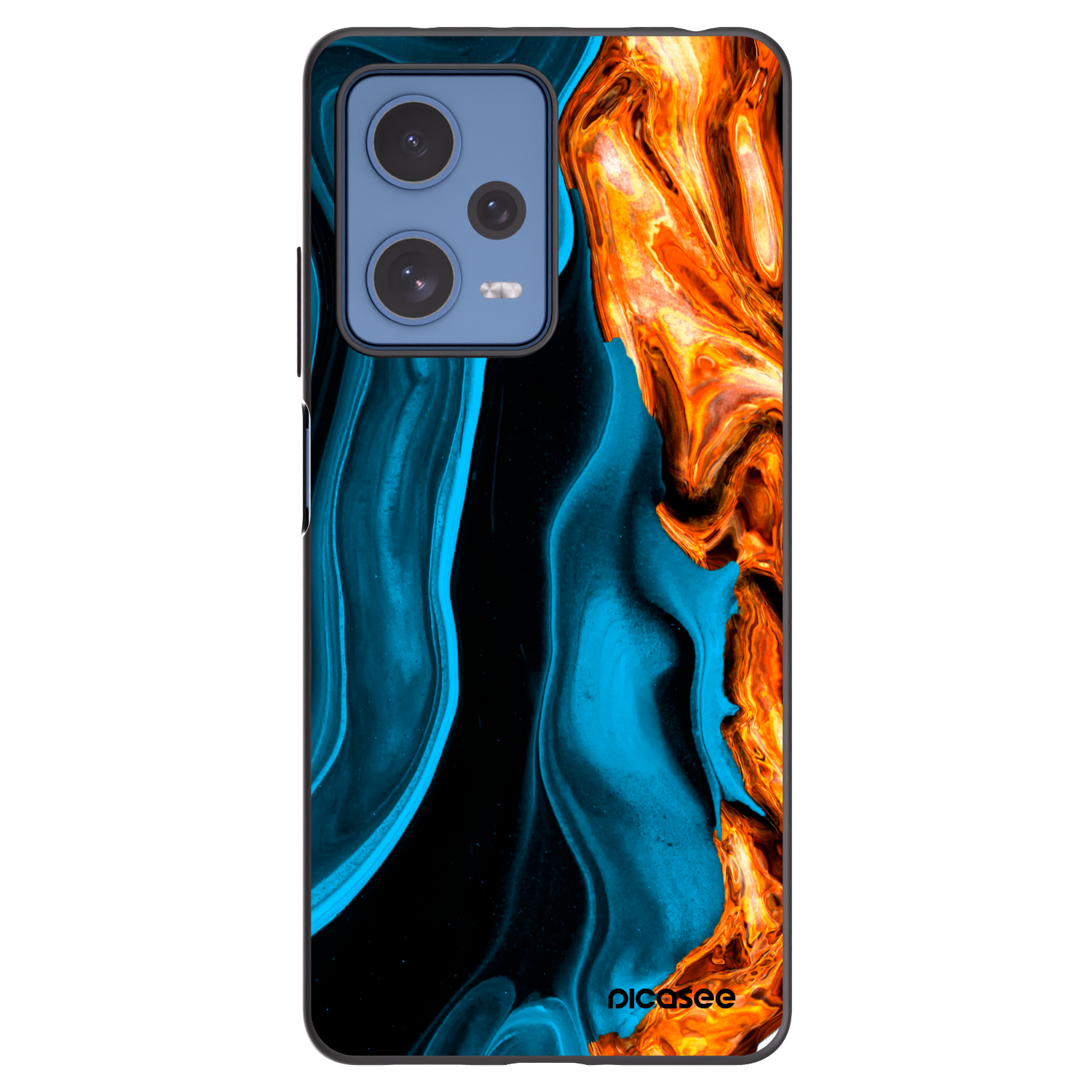 Picasee silikonski črni ovitek za Xiaomi Redmi Note 12 Pro 5G - Gold blue