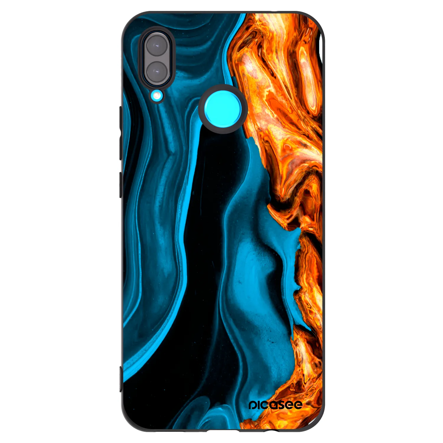 Picasee silikonski črni ovitek za Huawei Nova 3 - Gold blue