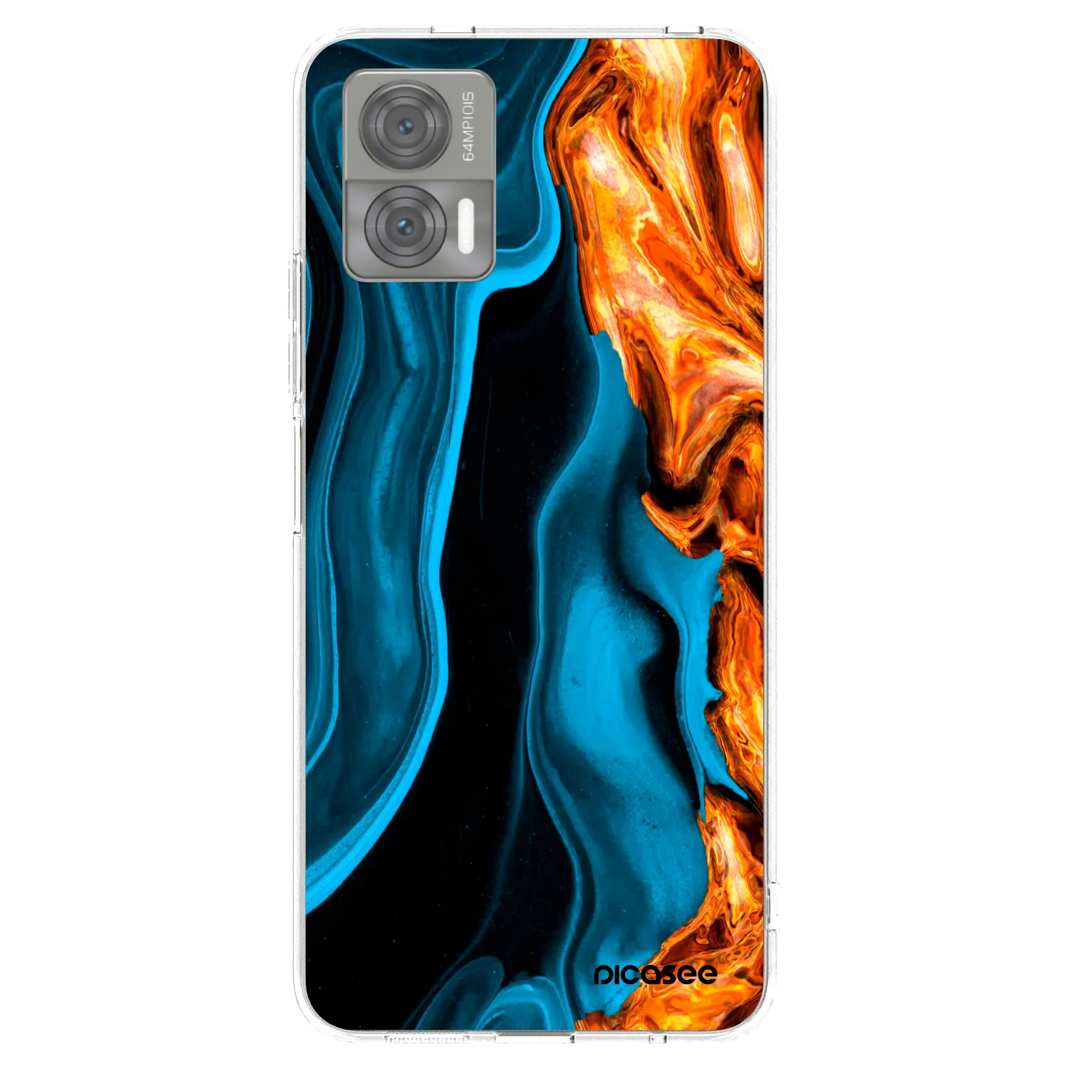 Picasee silikonski prozorni ovitek za Motorola Edge 30 Neo - Gold blue