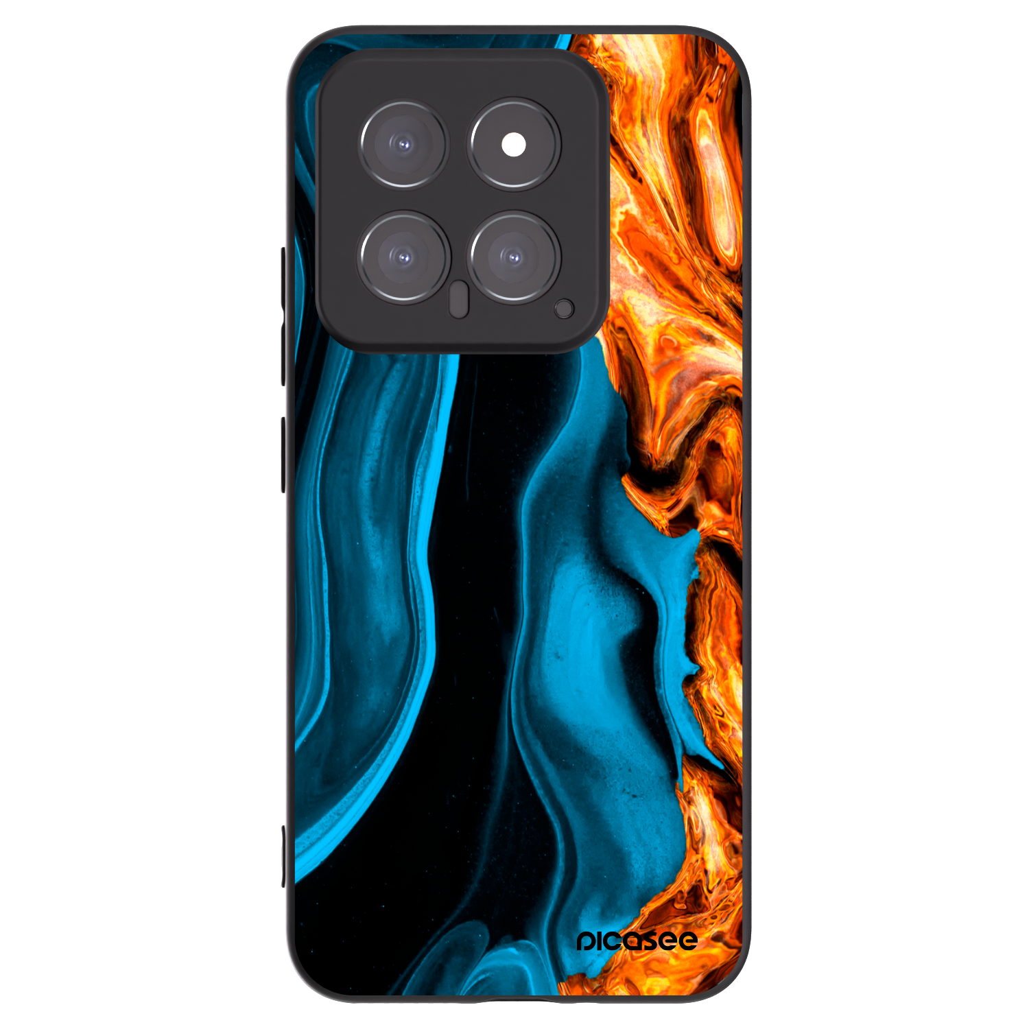 Picasee silikonski črni ovitek za Xiaomi 14 - Gold blue