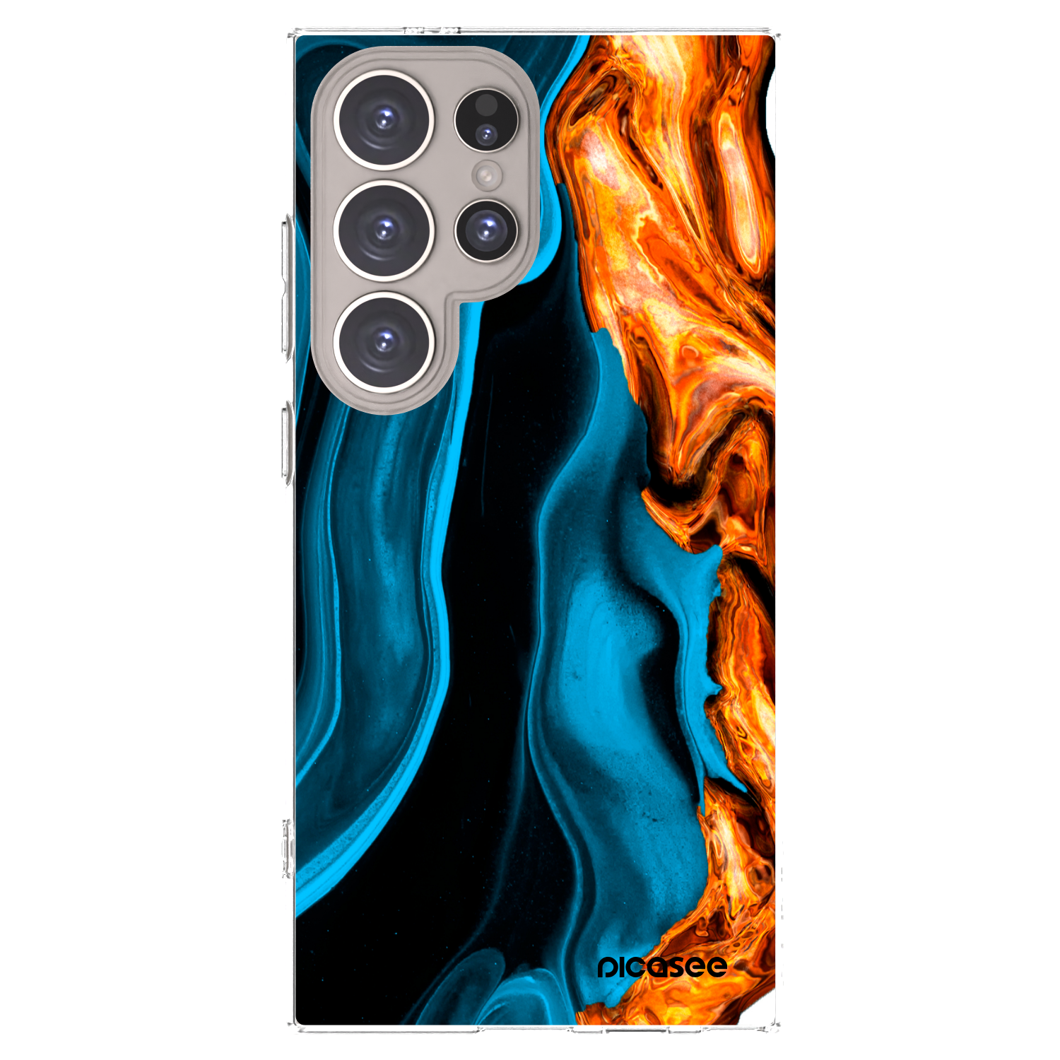 Picasee silikonski prozorni ovitek za Samsung Galaxy S24 Ultra S928B 5G - Gold blue