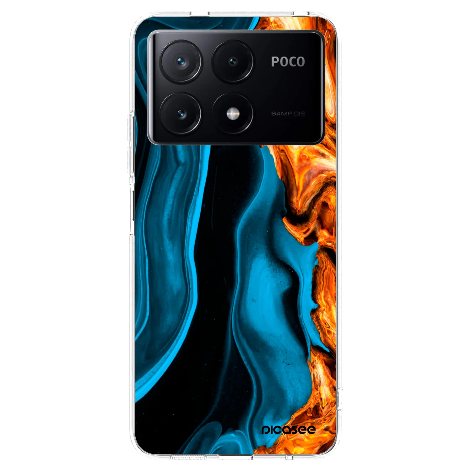 Picasee silikonski prozorni ovitek za Xiaomi Poco X6 Pro - Gold blue