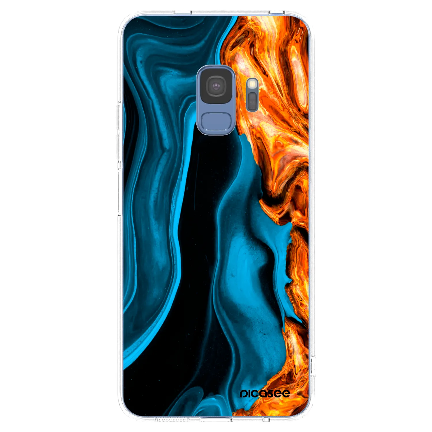 Picasee silikonski prozorni ovitek za Samsung Galaxy S9 G960F - Gold blue