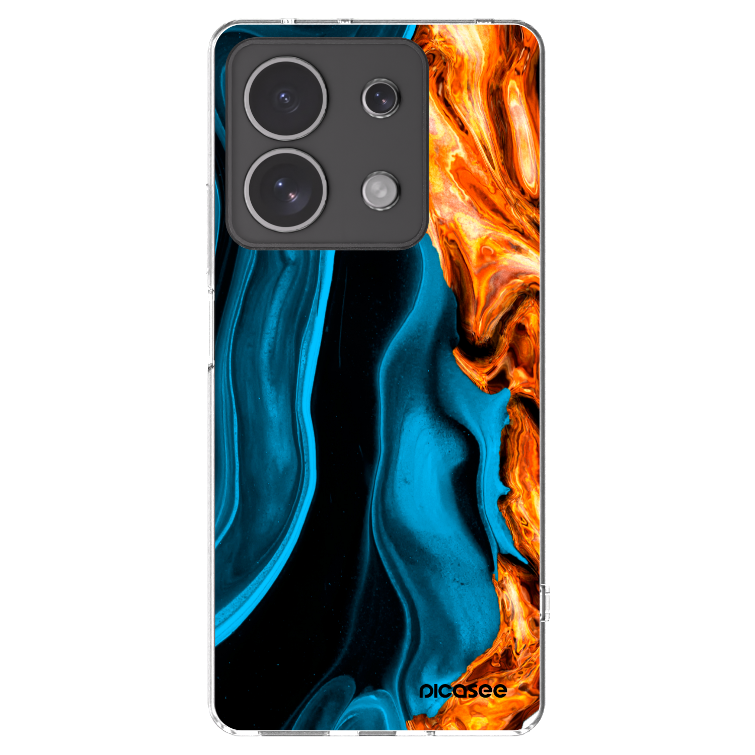 Picasee silikonski prozorni ovitek za Xiaomi Redmi Note 13 4G - Gold blue
