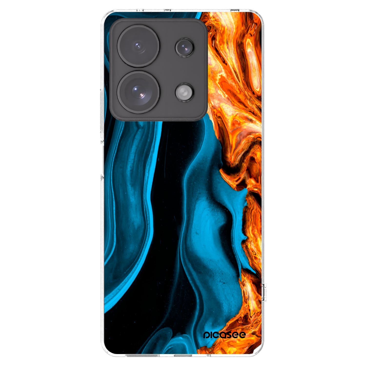 Picasee silikonski prozorni ovitek za Xiaomi Redmi Note 13 Pro 4G - Gold blue