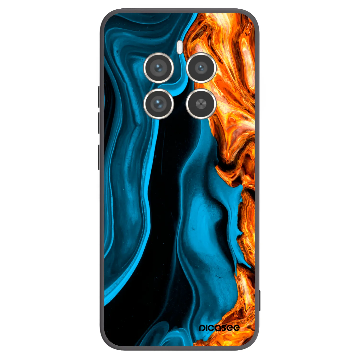 Picasee silikonski črni ovitek za Realme 12 Pro 5G - Gold blue