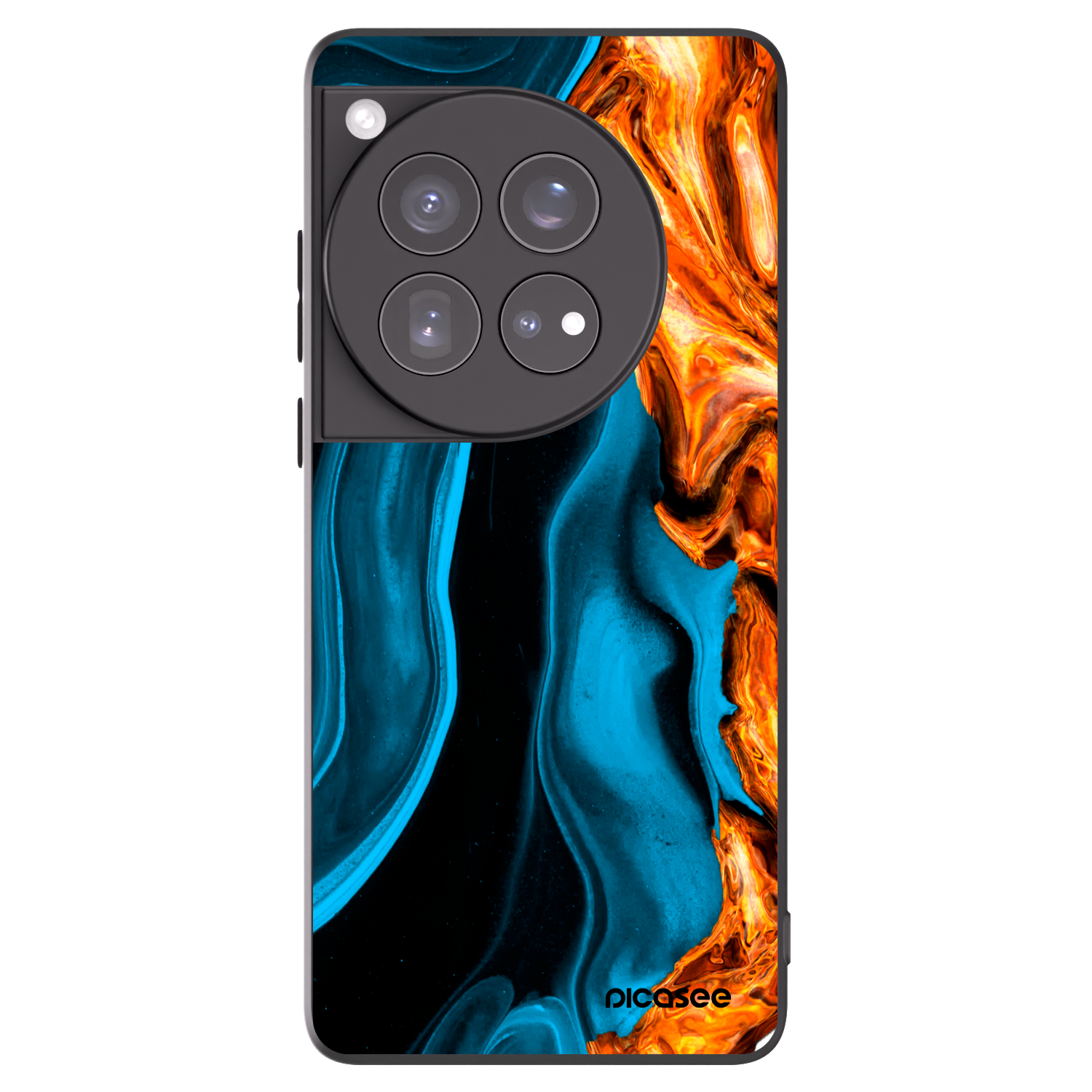 Picasee silikonski črni ovitek za OnePlus 12 5G - Gold blue