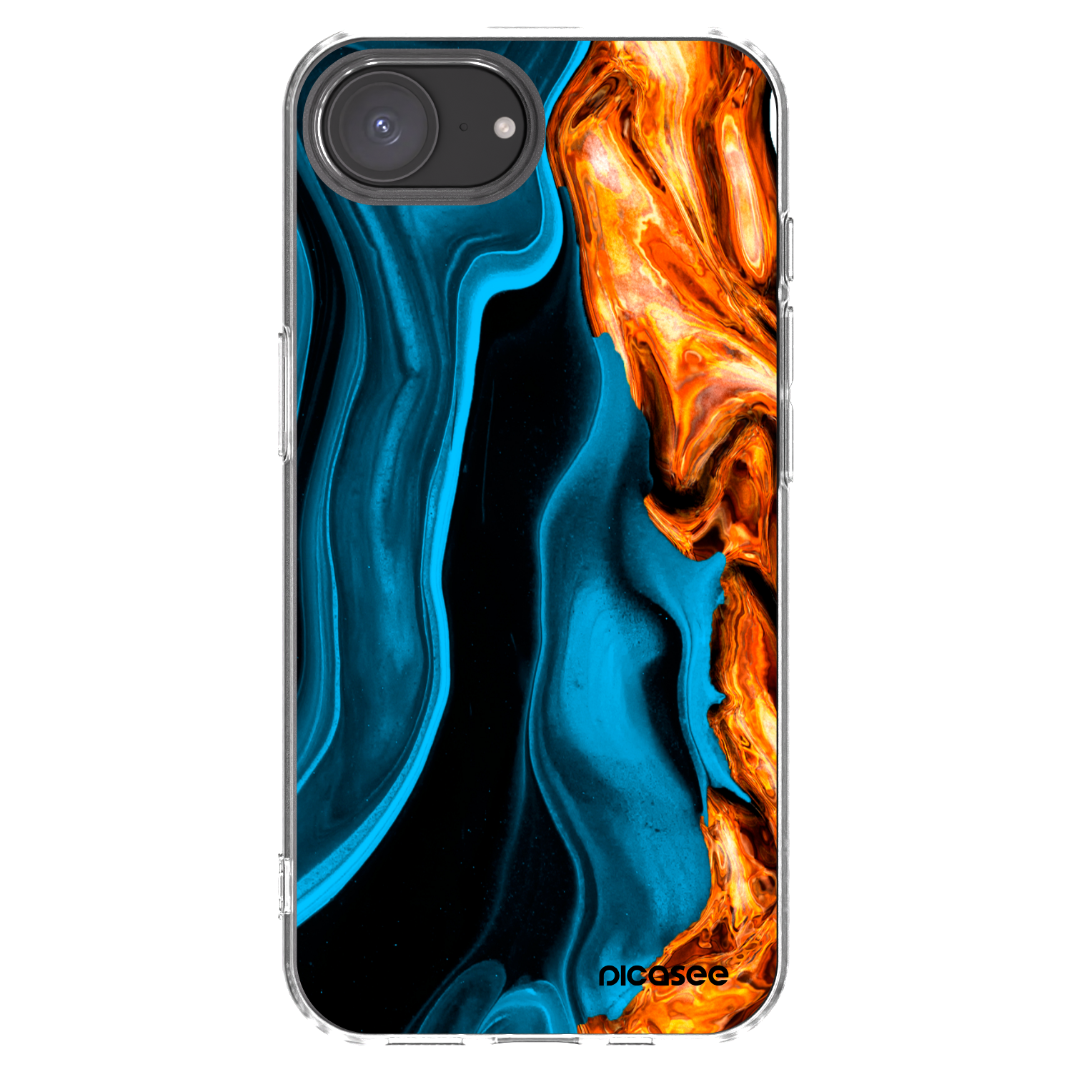 Picasee silikonski prozorni ovitek za Apple iPhone 16e - Gold blue