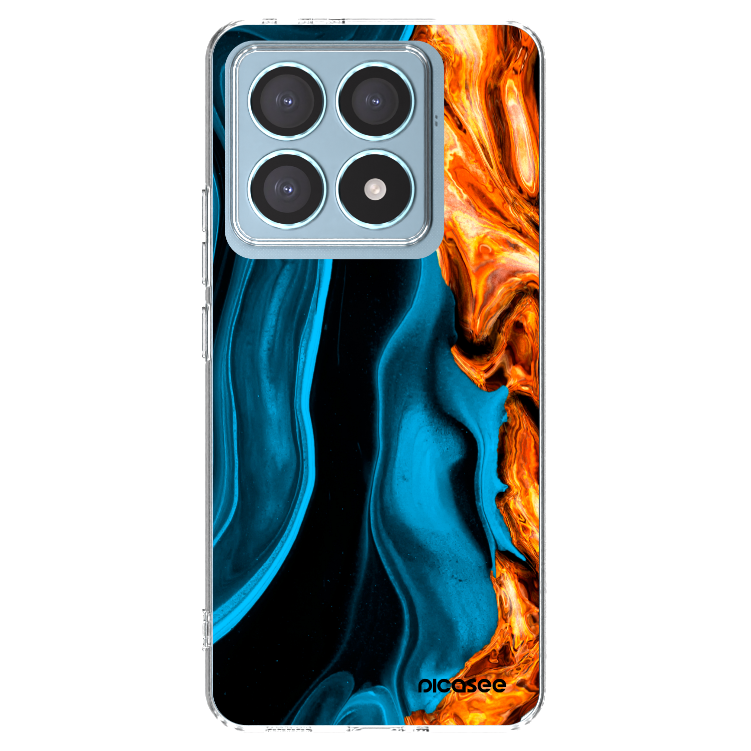 Picasee silikonski prozorni ovitek za Xiaomi 14T Pro - Gold blue