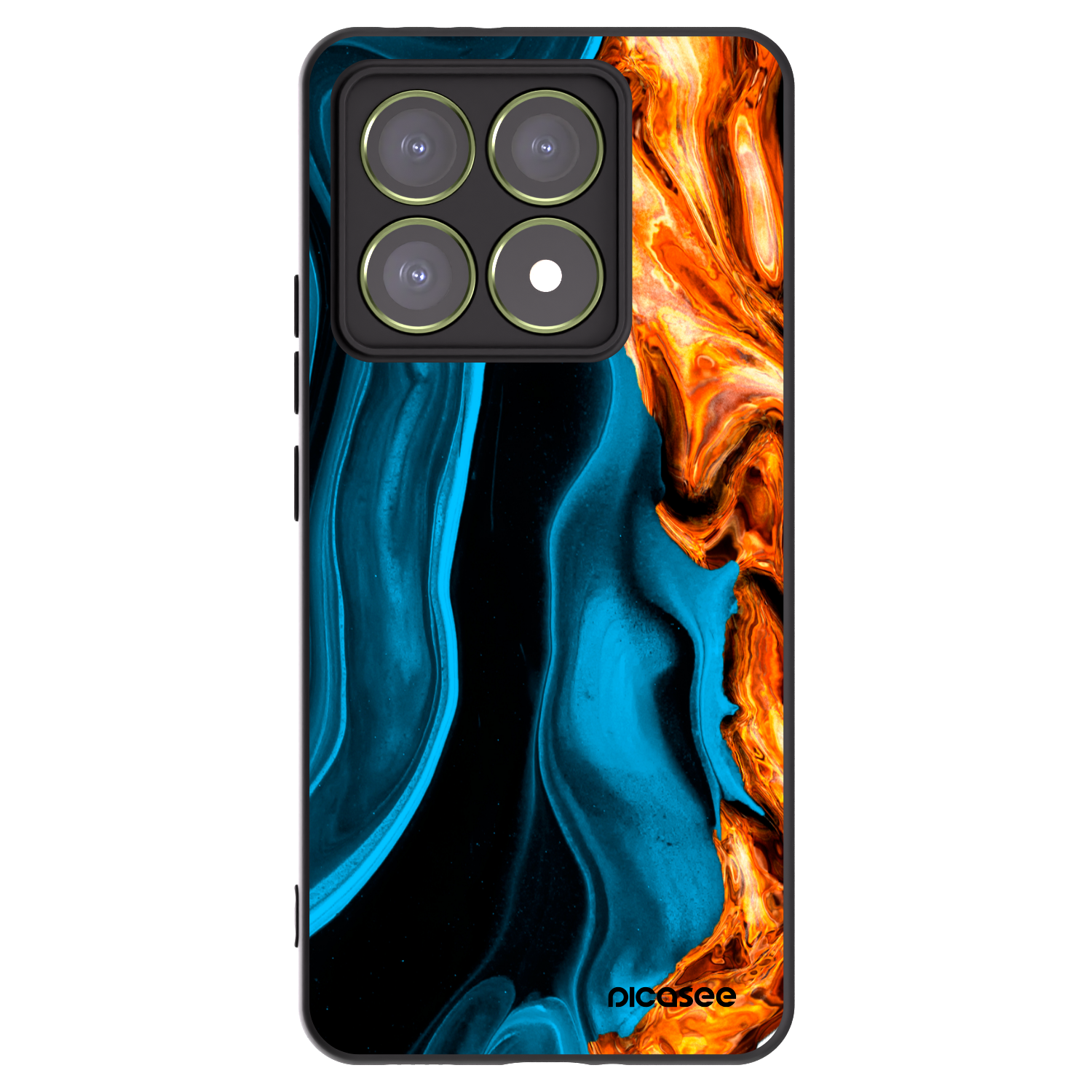 Picasee silikonski črni ovitek za Xiaomi 14T - Gold blue