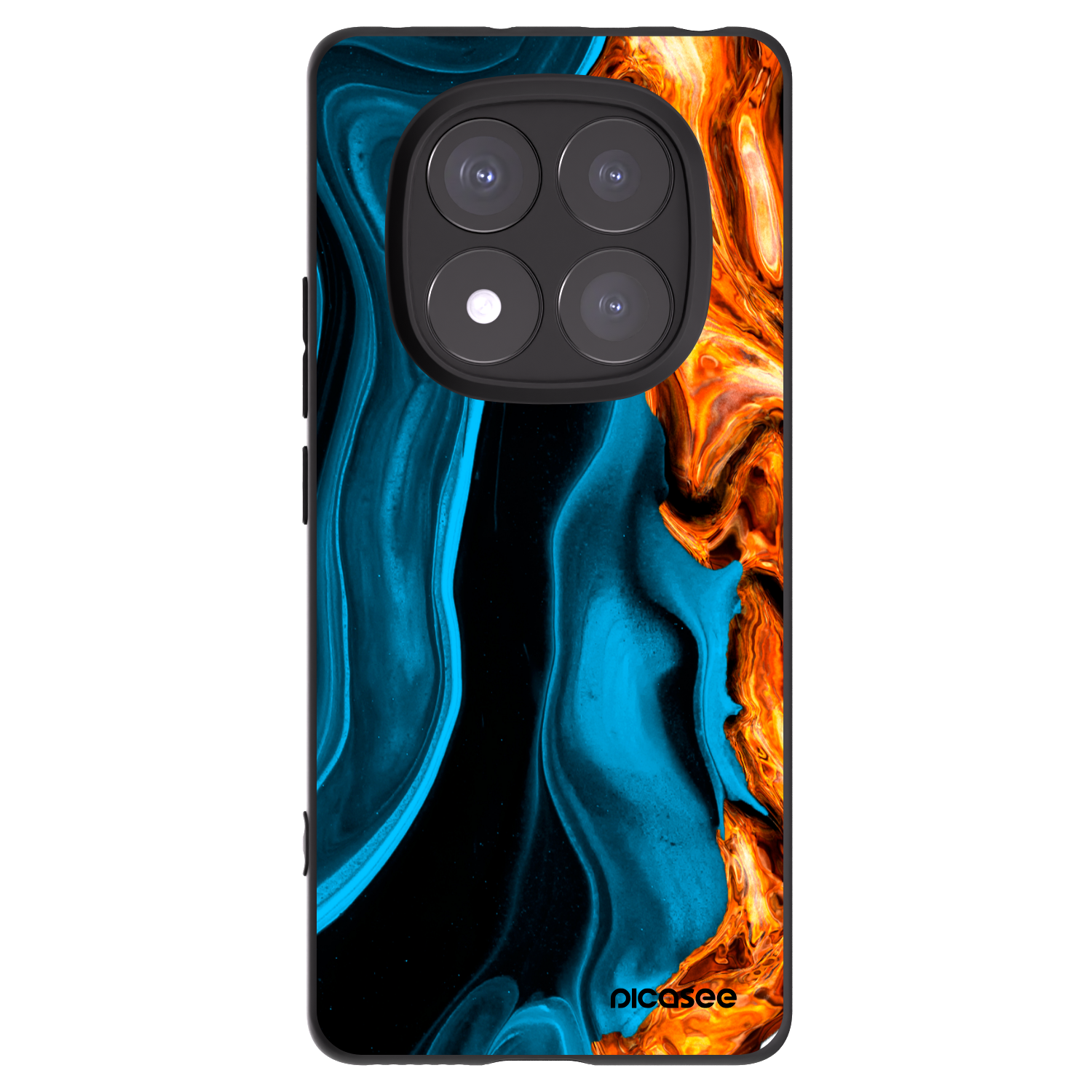 Picasee silikonski črni ovitek za Xiaomi Redmi Note 14 Pro 5G - Gold blue