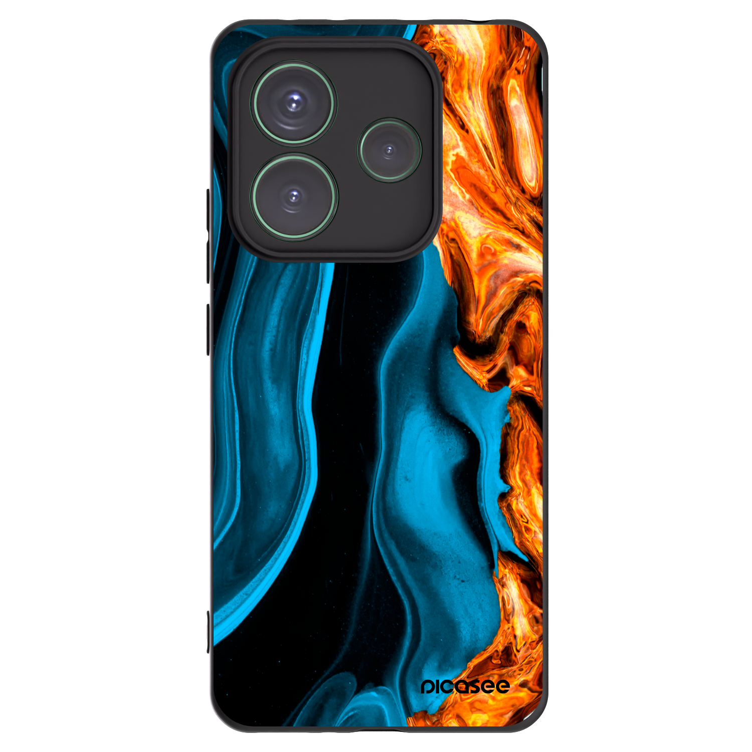 Picasee silikonski črni ovitek za Xiaomi Redmi Note 14 5G - Gold blue