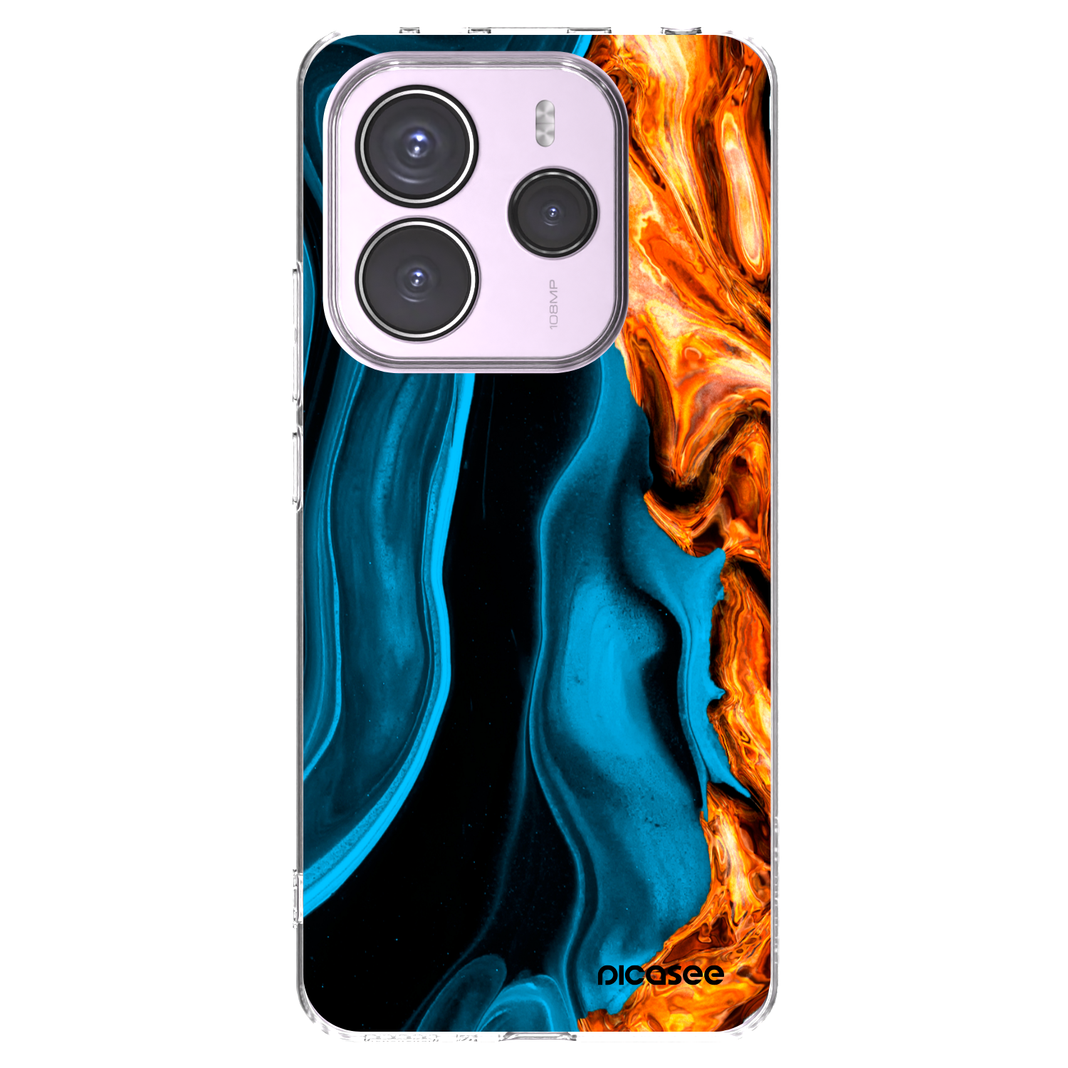 Picasee silikonski prozorni ovitek za Xiaomi Redmi Note 14 5G - Gold blue