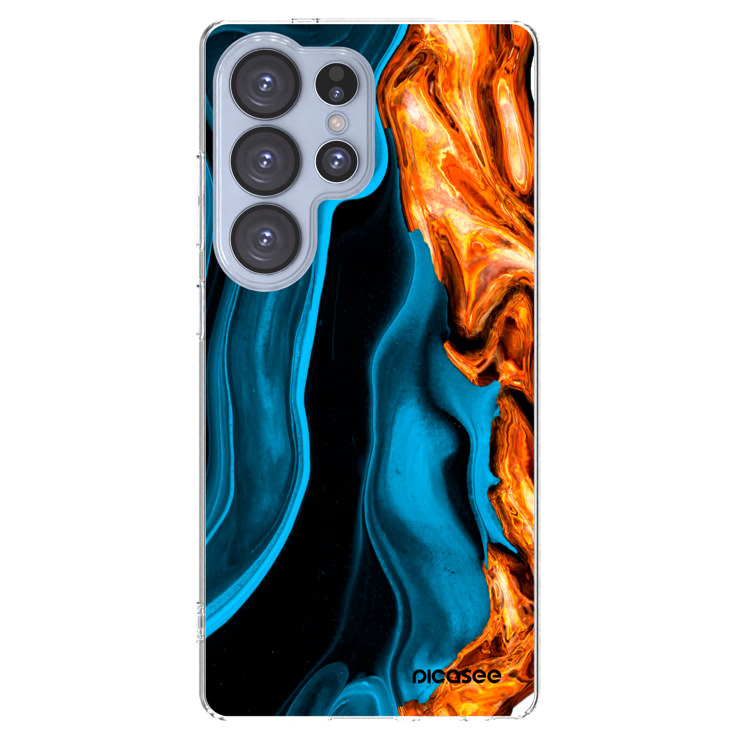 Picasee silikonski prozorni ovitek za Samsung Galaxy S25 Ultra 5G - Gold blue