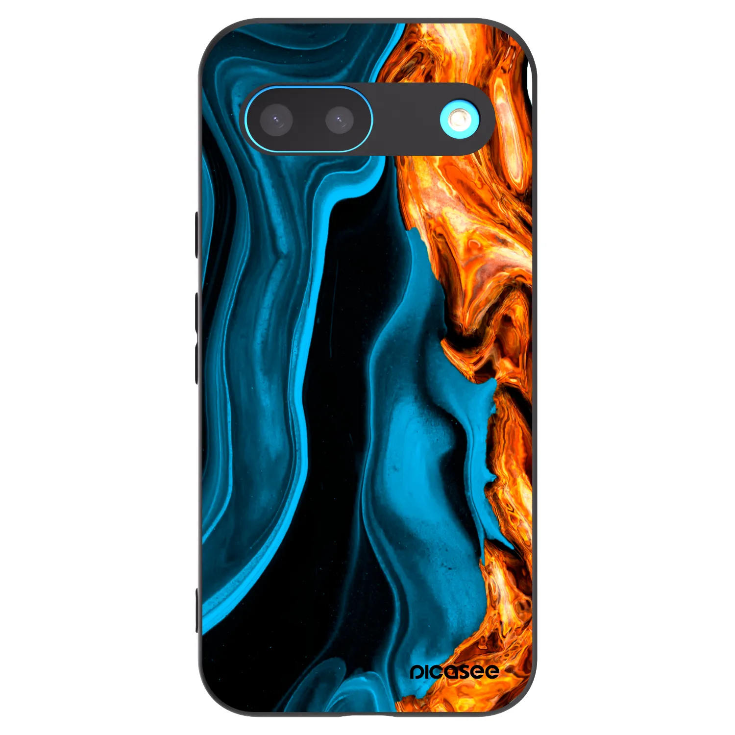 Picasee silikonski črni ovitek za Google Pixel 8 - Gold blue