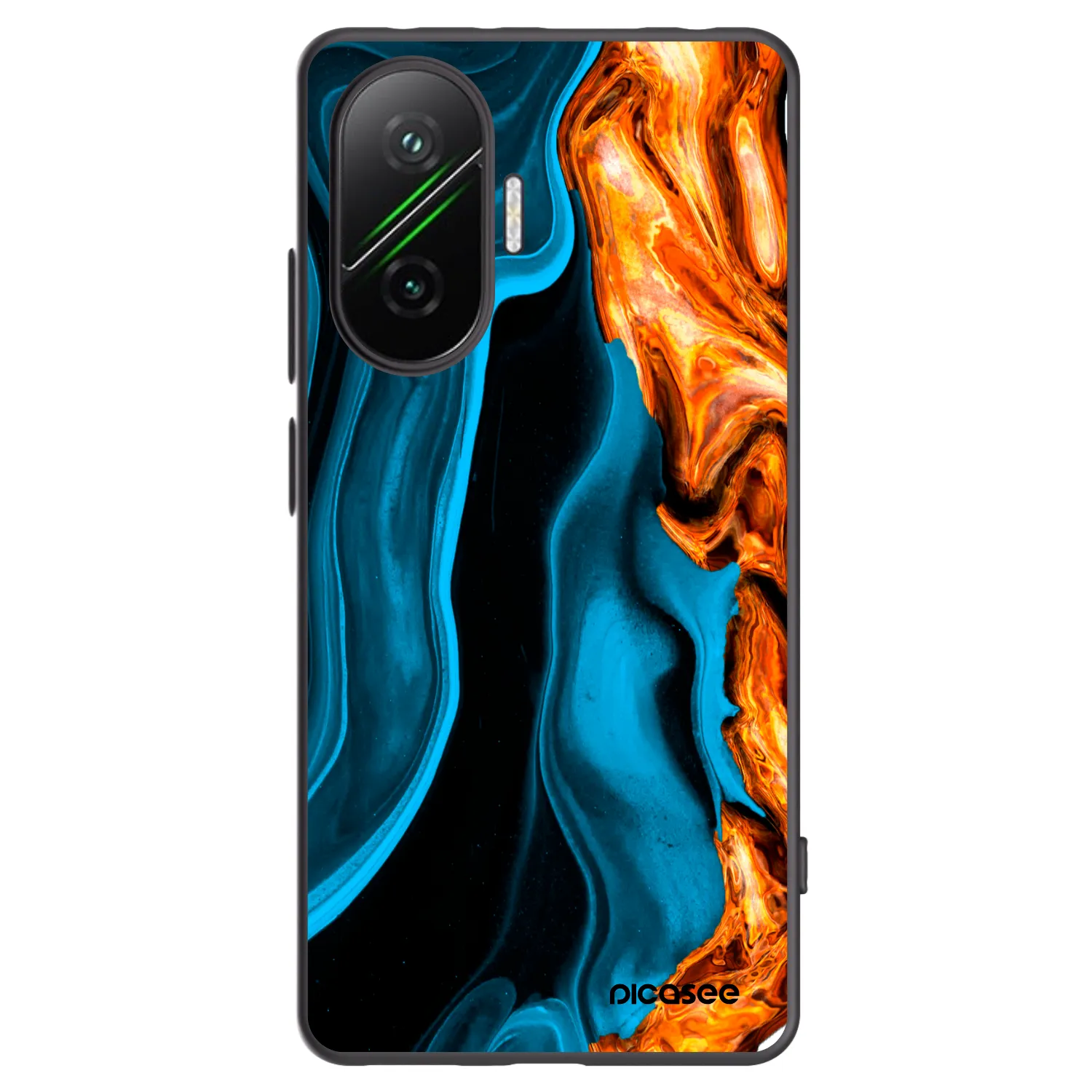 Picasee silikonski črni ovitek za Xiaomi Poco F7 Pro 5G - Gold blue