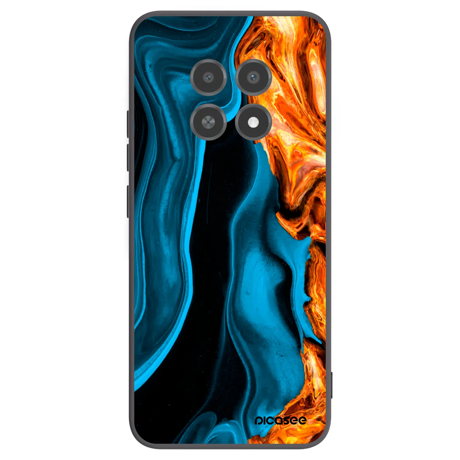 Picasee silikonski črni ovitek za Realme 12X - Gold blue