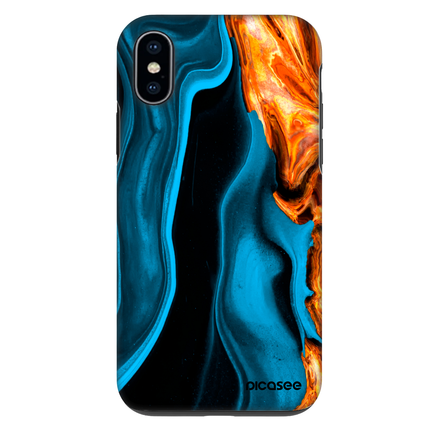 Picasee Fashion Case za Apple iPhone X/XS - Gold blue