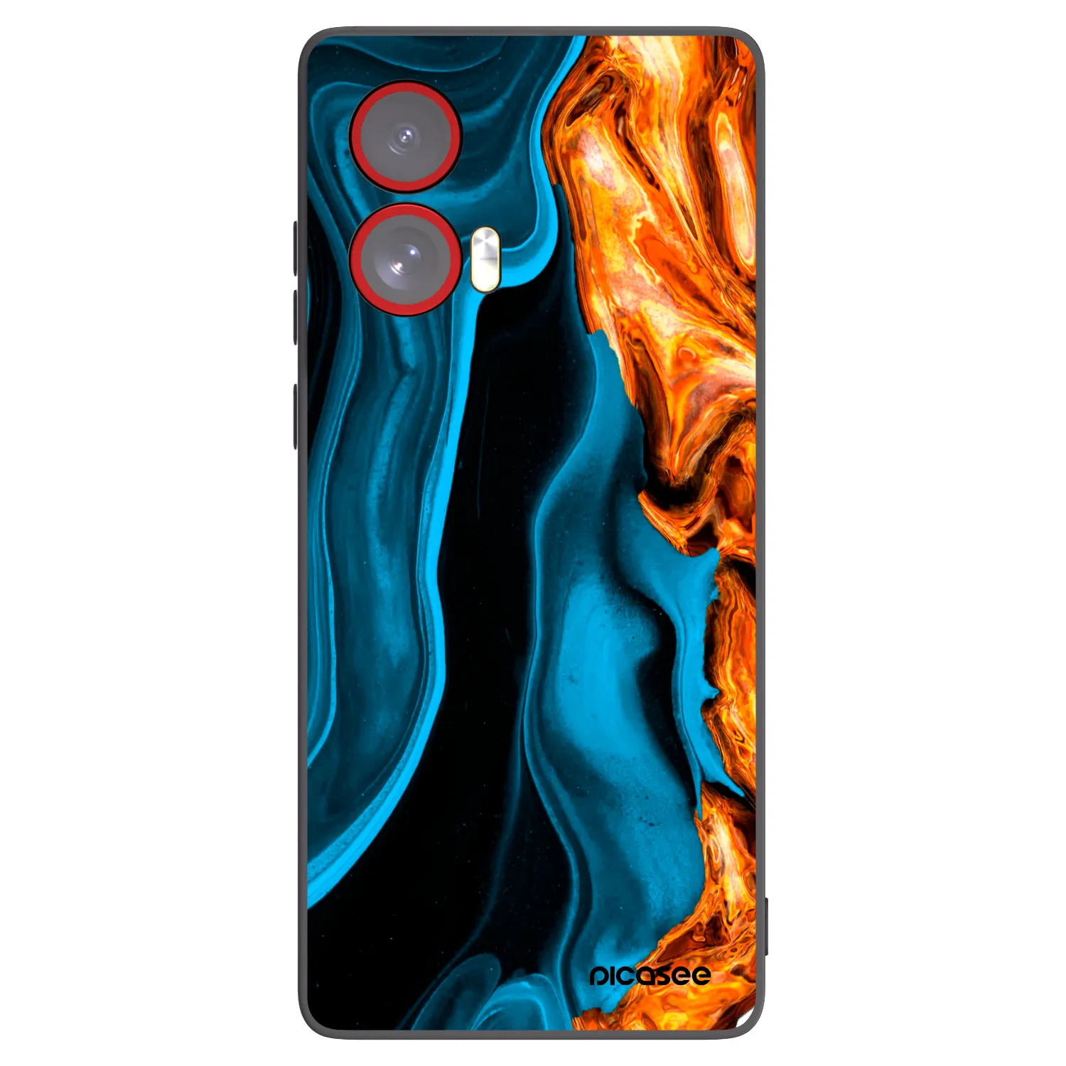 Picasee silikonski črni ovitek za Motorola Edge 50 Fusion - Gold blue