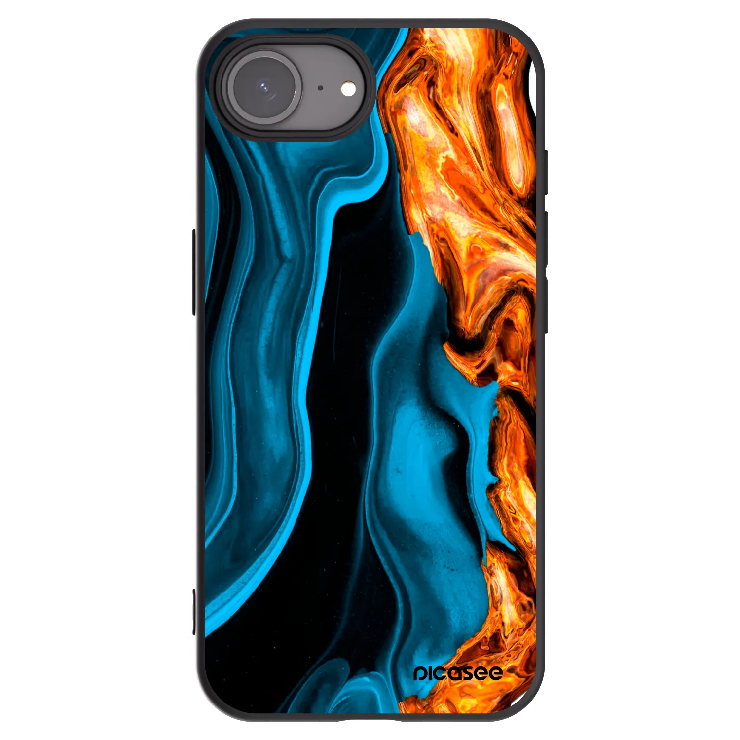 Picasee silikonski črni ovitek za Apple iPhone 17e - Gold blue